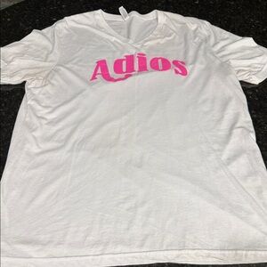 Adios White and Pink t shirt